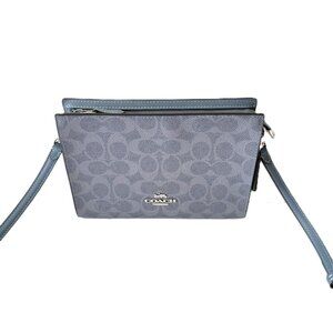 Coach CBM46 Slim Crossbody Signature Chambray Coated Canvas Crossbody Handbag